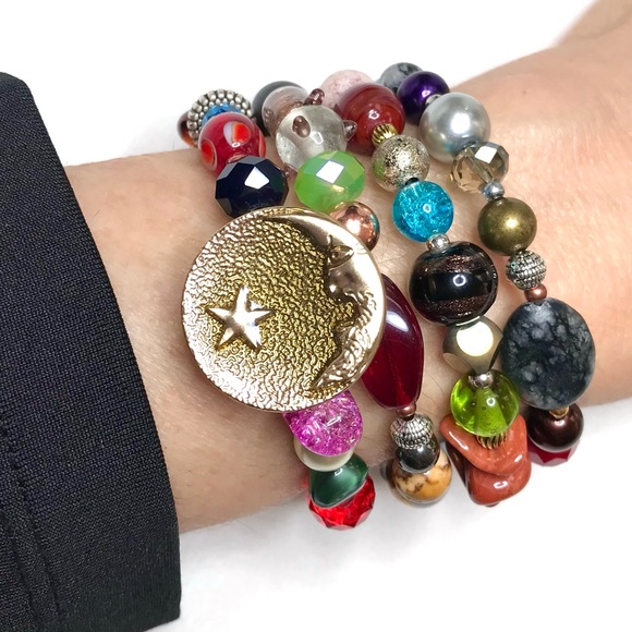 Hand Crafted Jewelry - Handmade Bracelet with Vintage and Modern Elements (B76-5H) New Without Tags
